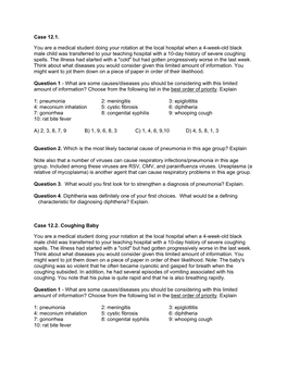 Case 12.1. You Are a Medical Student Doing Your Rotation at the Local