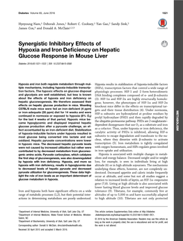 Synergistic Inhibitory Effects of Hypoxia and Iron Deficiency On