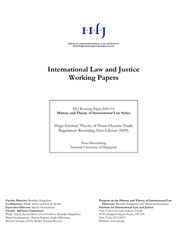 International Law and Justice Working Papers