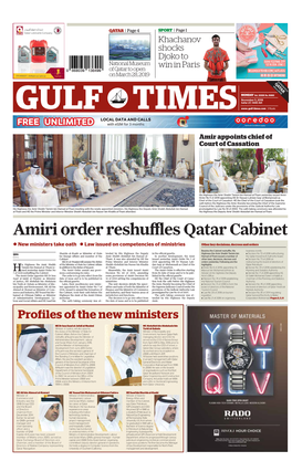 Amiri Order Reshuffles Qatar Cabinet