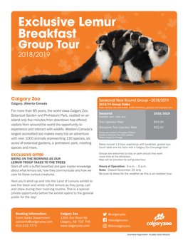 Exclusive Lemur Breakfast Group Tour 2018/2019