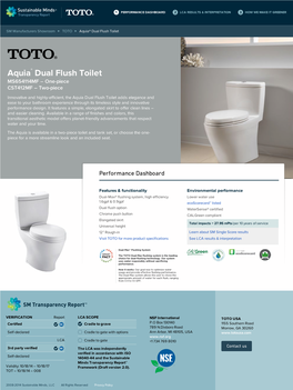 Aquia® Dual Flush Toilet