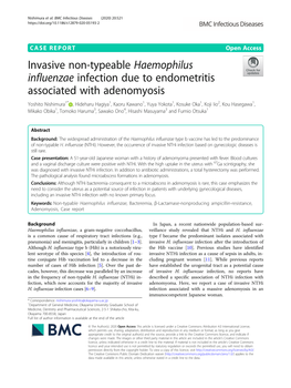 Invasive Non-Typeable Haemophilus Influenzae Infection Due To