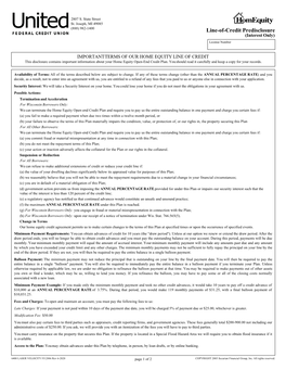 Line-Of-Credit Predisclosure (Interest Only) License Number