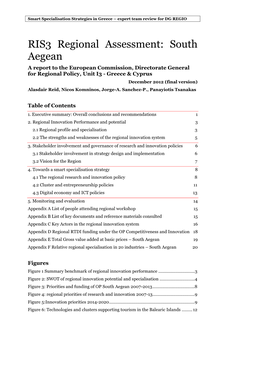 RIS3 Regional Assessment: South Aegean