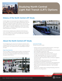 Studying North Central Light Rail Transit (LRT) Options