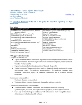 Clinical Policy: Topical Agents: Anti-Fungals Reference Number: OH.PHAR.PPA.90 Effective Date: 01/01/2020 Revision Log Last Review Date: Line of Business: Medicaid