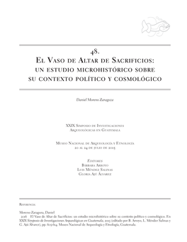 El Vaso De Altar De Sacrificios: Un Estudio Microhistórico Sobre Su Contexto Político Y Cosmológico