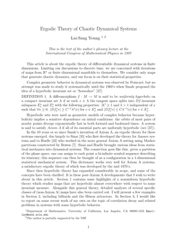 Ergodic Theory of Chaotic Dynamical Systems