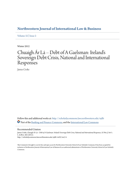 Ireland's Sovereign Debt Crisis, National and International Responses