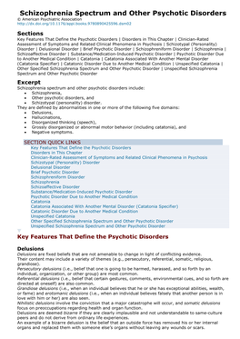 Schizophrenia Spectrum and Other Psychotic Disorders © American Psychiatric Association