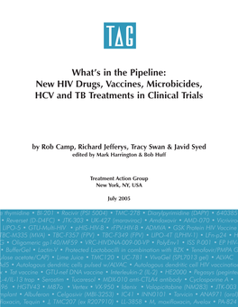 What's in the Pipeline: New HIV Drugs, Vaccines, Microbicides, HCV And