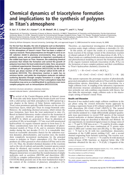 Chemical Dynamics of Triacetylene Formation and Implications to the Synthesis of Polyynes in Titan’S Atmosphere