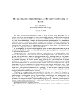 The Dividing Line Methodology: Model Theory Motivating Set Theory