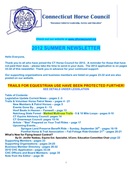 2012 Summer Newsletter