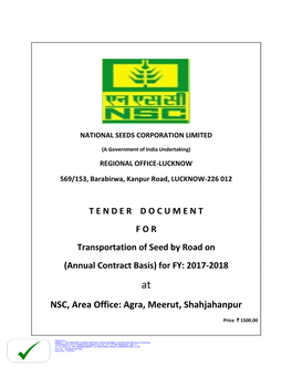 NSC, Area Office: Agra, Meerut, Shahjahanpur