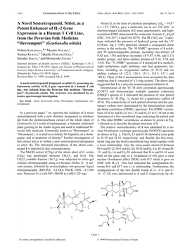 A Novel Sesterterpenoid, Nitiol, As a Potent Enhancer of IL-2 Gene