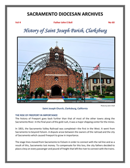 History of Saint Joseph Parish, Clarksburg