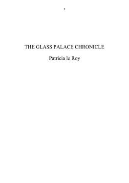 The Glass Palace Chronicle