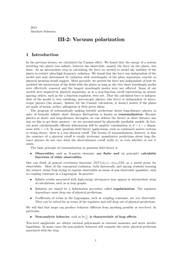 III-2: Vacuum Polarization