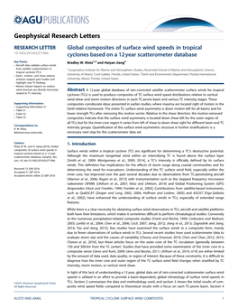 Global Composites of Surface Wind Speeds in Tropical Cyclones Based