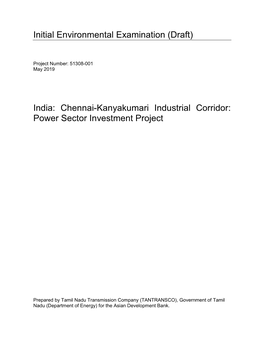Chennai-Kanyakumari Industrial Corridor Power Sector Investment