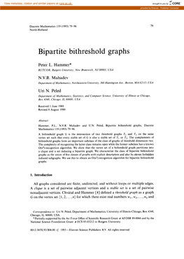 Bipartite Bithreshold Graphs