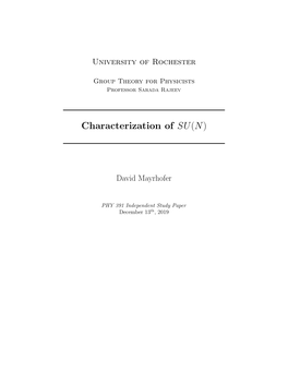 Characterization of SU(N)