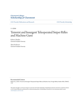 Terrorist and Insurgent Teleoperated Sniper Rifles and Machine Guns Robert J