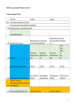 AMPS2017 Incorporating ICME5 Programme Schedule 1