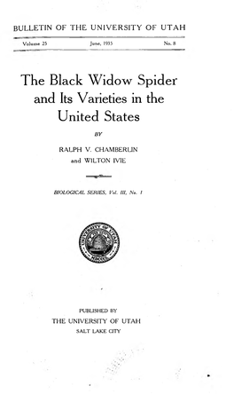 The Black Widow Spider and Its Varieties in the United States