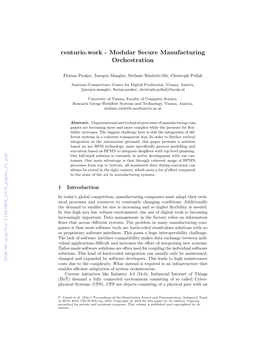 Centurio.Work - Modular Secure Manufacturing Orchestration