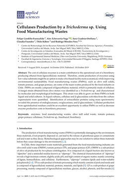 Cellulases Production by a Trichoderma Sp. Using Food Manufacturing Wastes