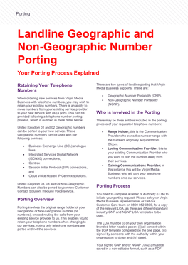 Your Porting Process Explained