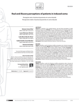 Real and Illusory Perceptions of Patients in Induced Coma