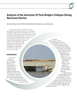 Analysis of the Interstate 10 Twin Bridge's Collapse During