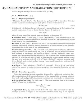 30. Radioactivity and Radiation Protection 1 30