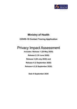 COVID-19 Contact Tracing Application: Privacy Impact Assessment
