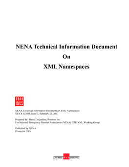 NENA Technical Information Document on XML Namespaces