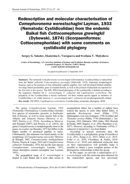 Redescription and Molecular Characterisation Of