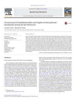 Co-Occurrence of Mylodontid Sloths and Insights on Their Potential Distributions During the Late Pleistocene