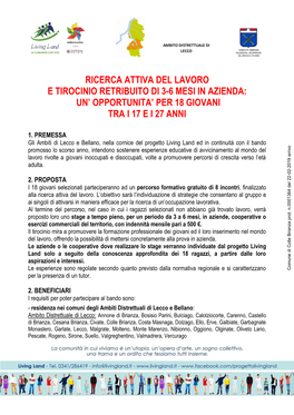 Ricerca Attiva Del Lavoro E Tirocinio Retribuito Di 3-6 Mesi in Azienda: Un’ Opportunita’ Per 18 Giovani Tra I 17 E I 27 Anni