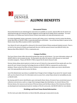 Alumni Benefits