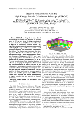 Electron Measurements with the High Energy Particle Calorimeter Telescope (Hepcat)