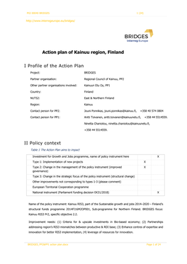 Action Plan of Kainuu Region, Finland