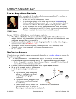 Lesson 9: Coulomb's Law
