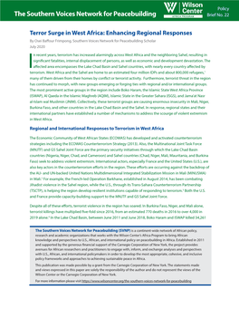 Terror Surge in West Africa: Enhancing Regional Responses by Osei Baffour Frimpong, Southern Voices Network for Peacebuilding Scholar July 2020