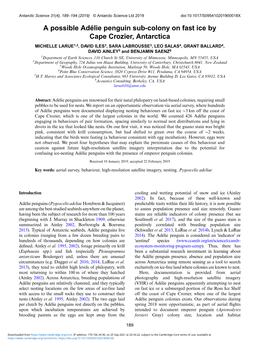 A Possible Adélie Penguin Sub-Colony On