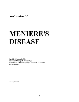 Meniere's Disease