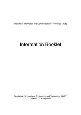 Information Booklet